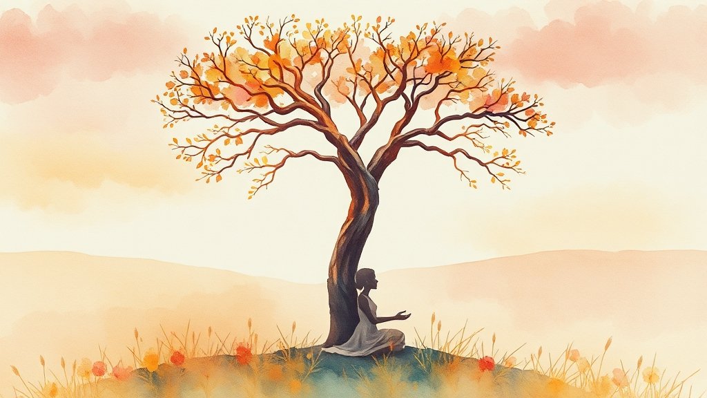 효과적인 치료와 지원 방법 (watercolor 스타일)