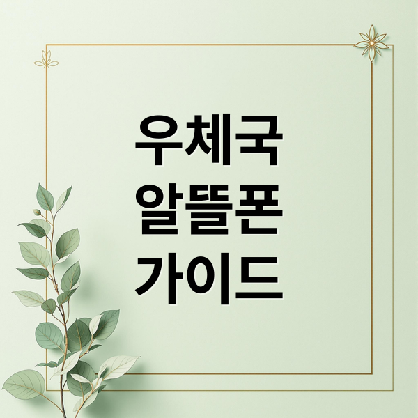 우체국 알뜰폰 가입부터 혜택까지 꼼꼼한 가이드