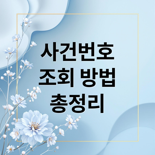 사건번호 조회 완벽 가이드: 경찰서·법원·온라인 총정리