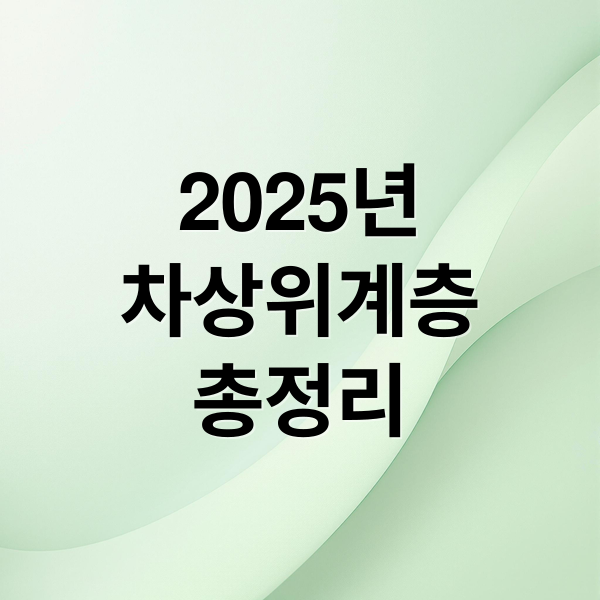 2025년 차상위계층 모든 것: 조건, 혜택, 신청 방법 총정리