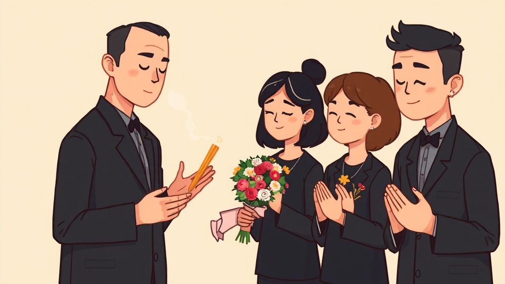 조문 절차, 차근차근 알아봐요 (cartoon 스타일)