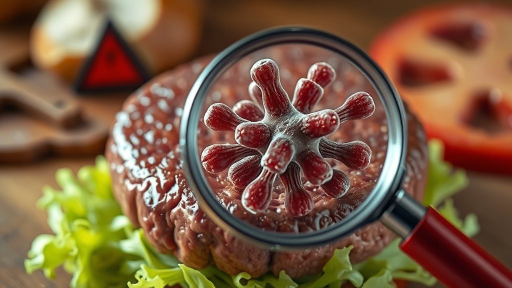 햄버거병 A to Z: 원인, 증상, 진단, 치료, 예방, 대처법 완벽 가이드 2 햄버거병 원인 (realistic 스타일)