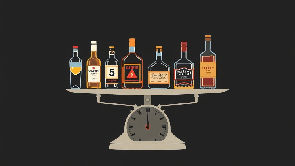 술 종류별 알코올 분해 시간 총정리: 성별, 체중, 음주운전 기준까지 4 체중에 따른 분해 시간 차이 (illustration 스타일)