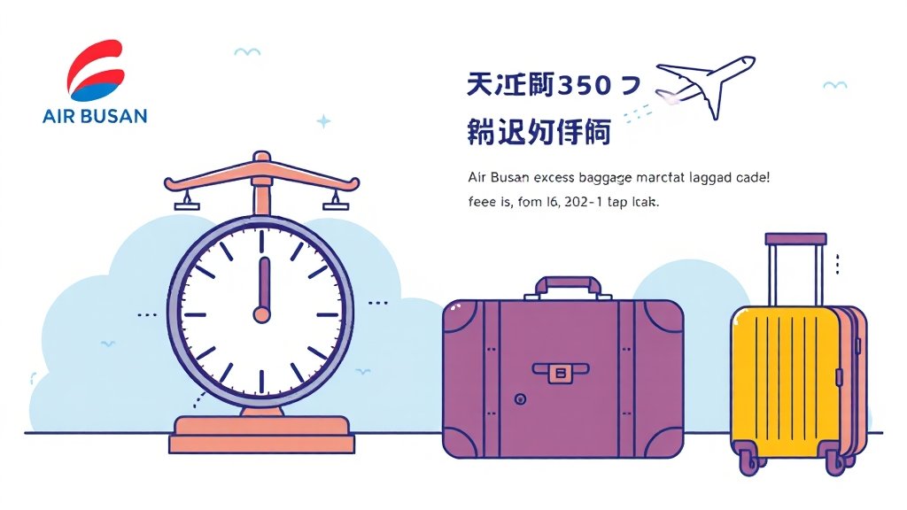 에어부산 수하물 완벽 가이드: 위탁, 기내, 액체 규정 & 추가 요금 총정리 5 수하물 무게 초과 시 대처법 (illustration 스타일)