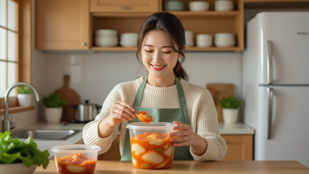 절임배추 20kg 김장 완벽 가이드: 황금 레시피부터 보관까지 6 🧊 완성 김치 보관 & 알뜰 활용 팁