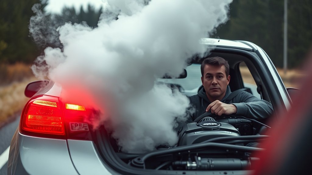 자동차 엔진 과열 완벽 가이드: 원인 분석부터 예방, 긴급 대처법까지 1 엔진 과열 긴급 대처법 (realistic 스타일)