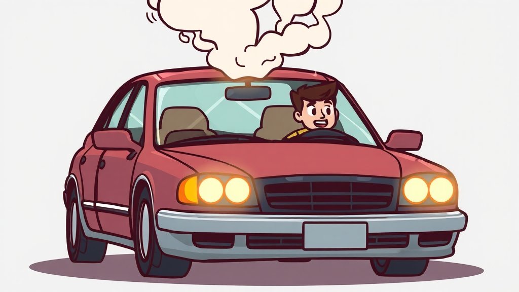 자동차 엔진 과열 완벽 가이드: 원인 분석부터 예방, 긴급 대처법까지 3 상황별 엔진 과열 대처 가이드 (cartoon 스타일)