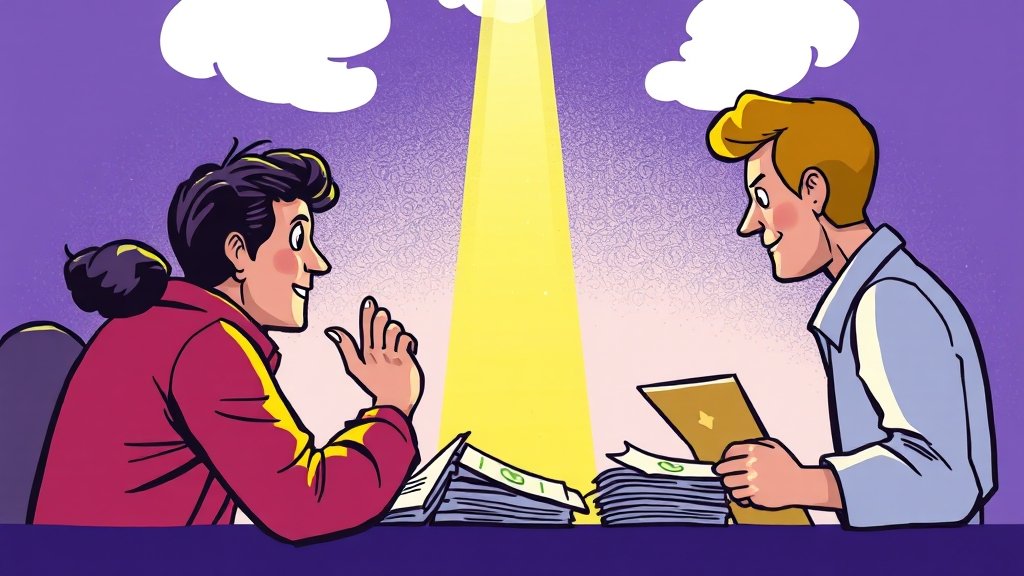 빚 탕감 전략 및 서류 준비 (cartoon 스타일)