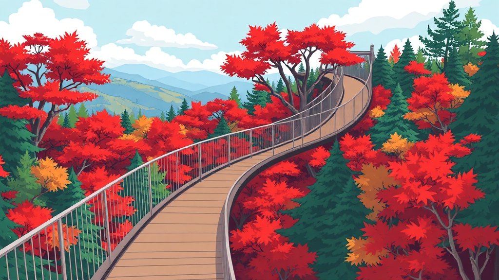 스카이웨이 & 출렁다리 체험 (cartoon 스타일)