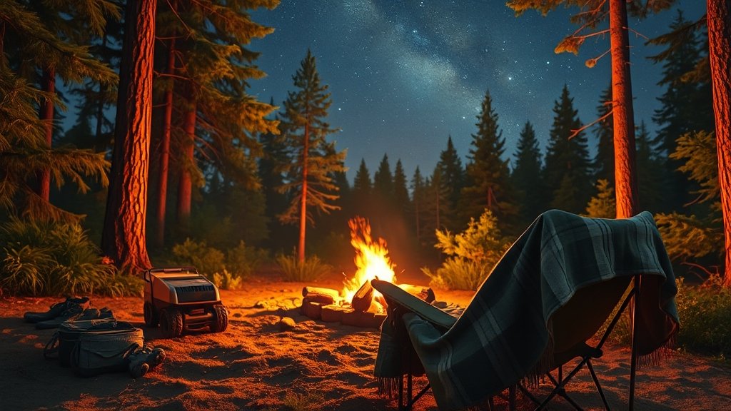 캠핑 꿀팁 & 준비물 (realistic 스타일)