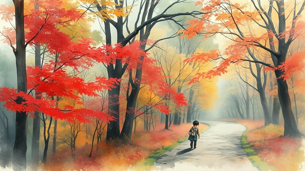 사계절 & 주변 관광지 (watercolor 스타일)