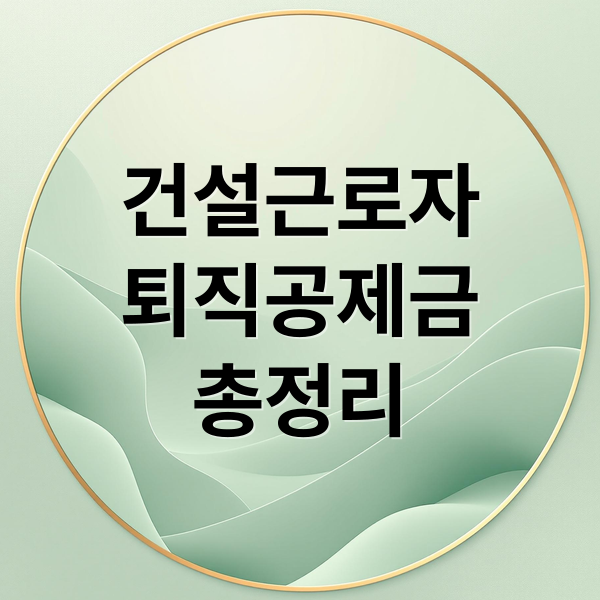 건설근로자 퇴직공제금 A to Z: 자격, 조회, 신청, 수령 완벽 가이드