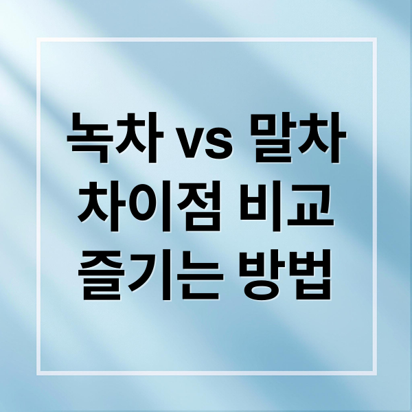 녹차 vs 말차 완벽 비교: 효능, 차이점, 맛있게 즐기는 법 & 주의사항 녹차 vs 말차 완벽 비교: 효능, 차이점, 맛있게 즐기는 법 & 주의사항