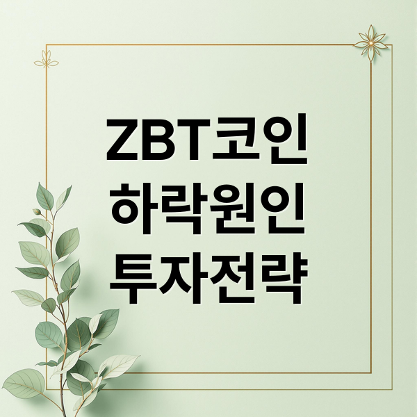ZBT 코인 투자, 지금이 기회? 하락 원인 분석 & 안전 투자 전략 ZBT 코인 투자, 지금이 기회? 하락 원인 분석 & 안전 투자 전략