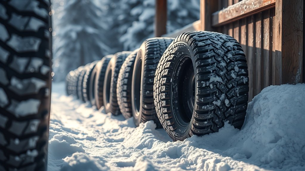 스노우 타이어, 어떻게 관리해야 오래 쓸까? (realistic 스타일)