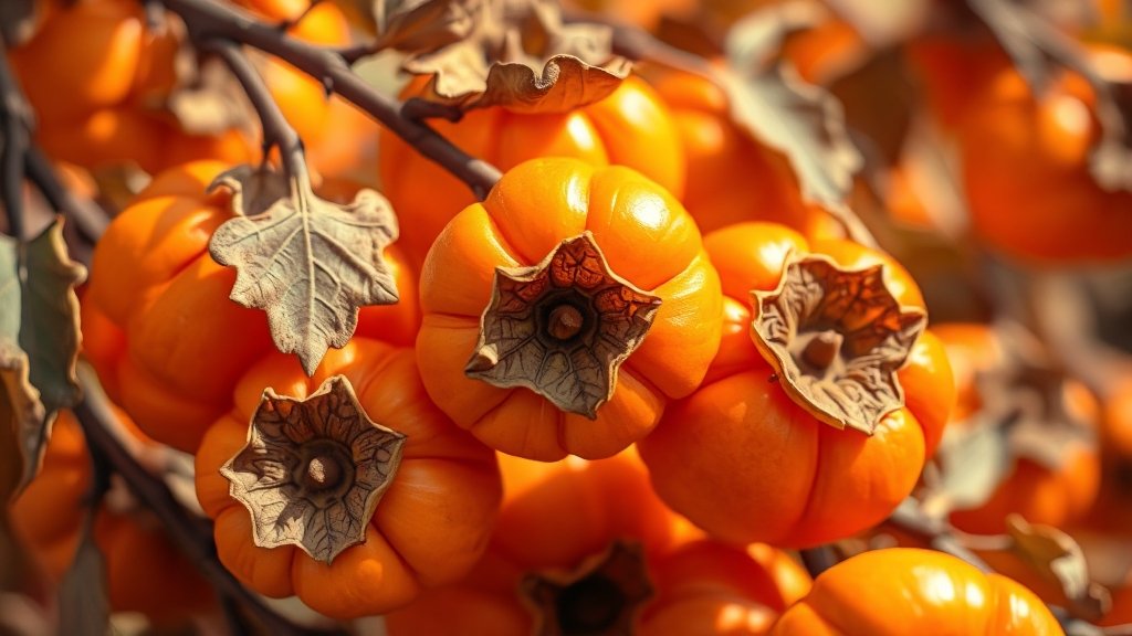 곶감 효능: 눈 건강 및 영양 보충 (realistic 스타일)