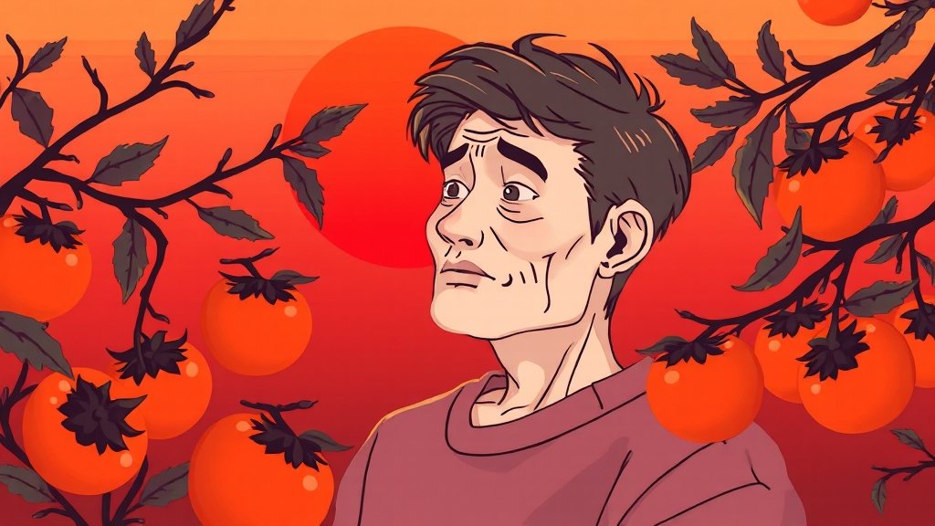 감 섭취 시 주의사항 및 권장량 (illustration 스타일)