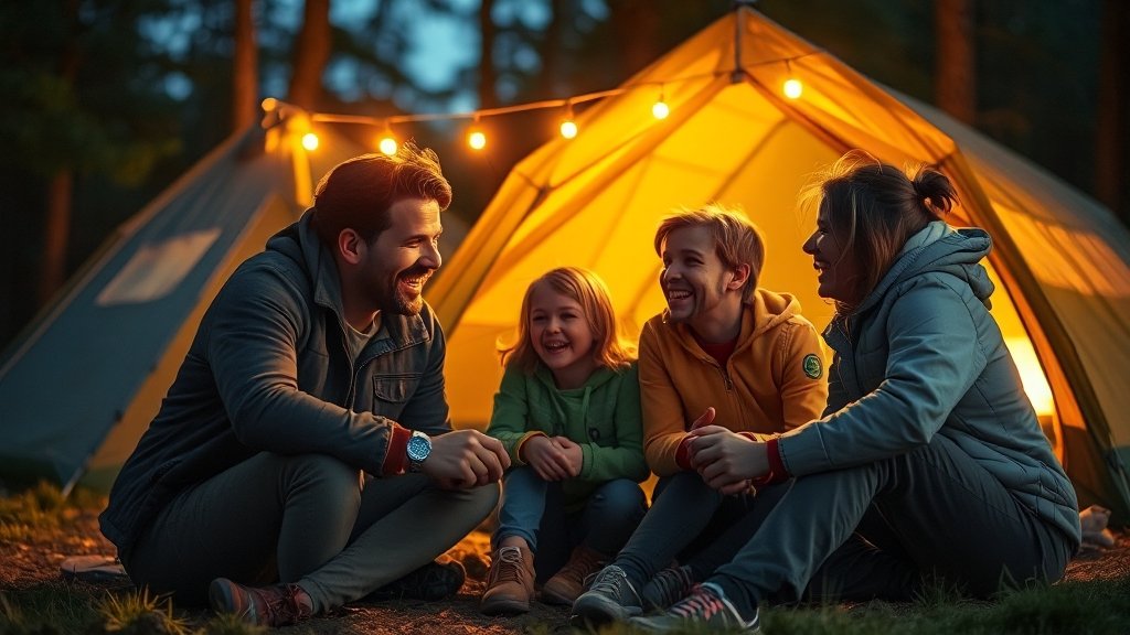 캠핑 시설, 뭐가 있을까? (realistic 스타일)