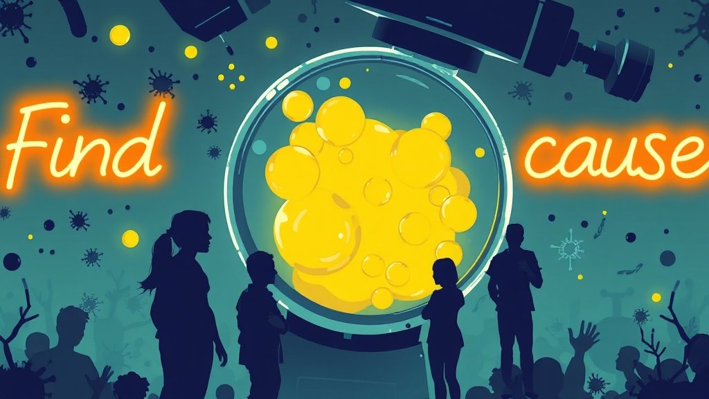 노란 고름 분비물, 임질 외 다양한 원인 (illustration 스타일)