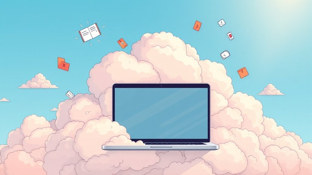 클라우드 서비스 활용법 (illustration 스타일)