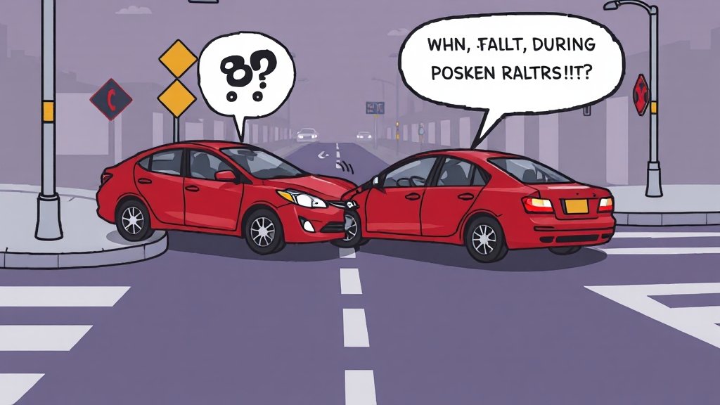 사고 시 과실 비율은? (cartoon 스타일)