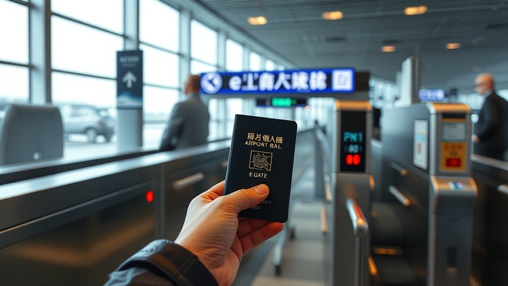 타이베이 공항 e게이트 위치 (realistic 스타일)