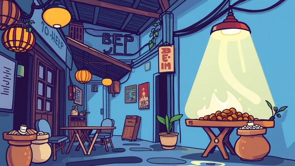 현지인 추천 숨겨진 맛집 🤫 (cartoon 스타일)