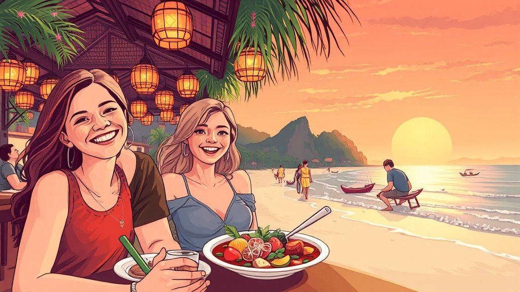 다낭 카레 맛집 탐험, 지금 시작하세요! 🚀 (illustration 스타일)