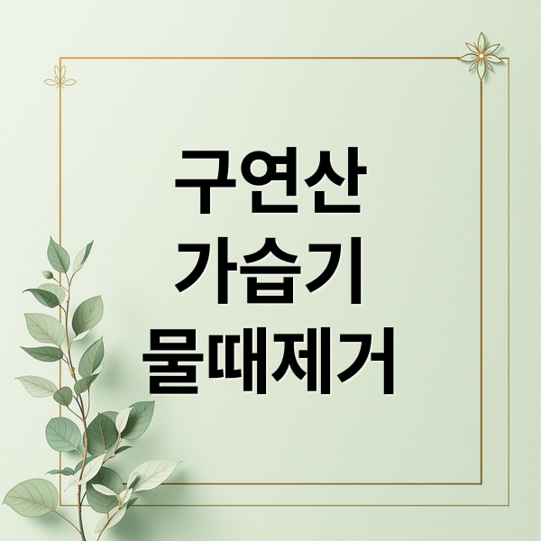 식초 없이 구연산으로 가습기 물때 제거하는 완벽 가이드