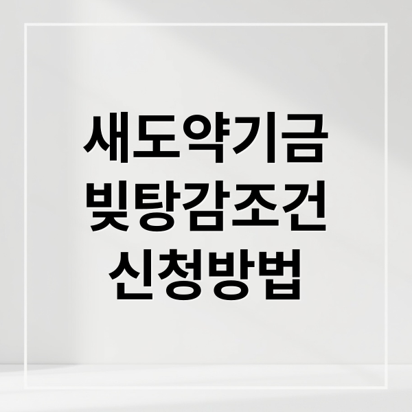 새도약기금: 빚탕감 조건, 대상자 조회부터 신청 방법까지 완벽 정리