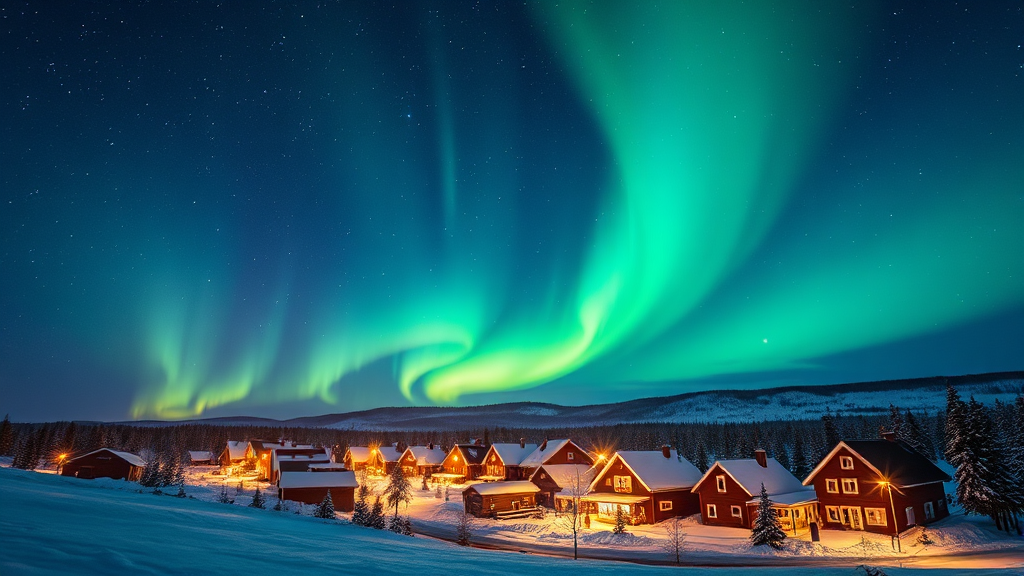 오로라 관측 최적 시기 & 장소 (realistic 스타일)