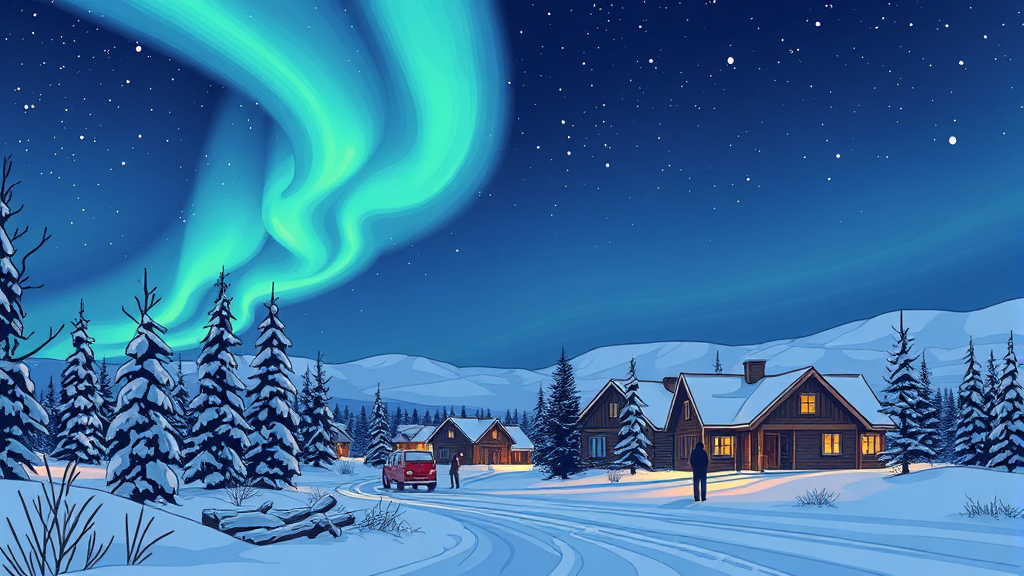 로바니에미, 오로라를 만나다 (illustration 스타일)