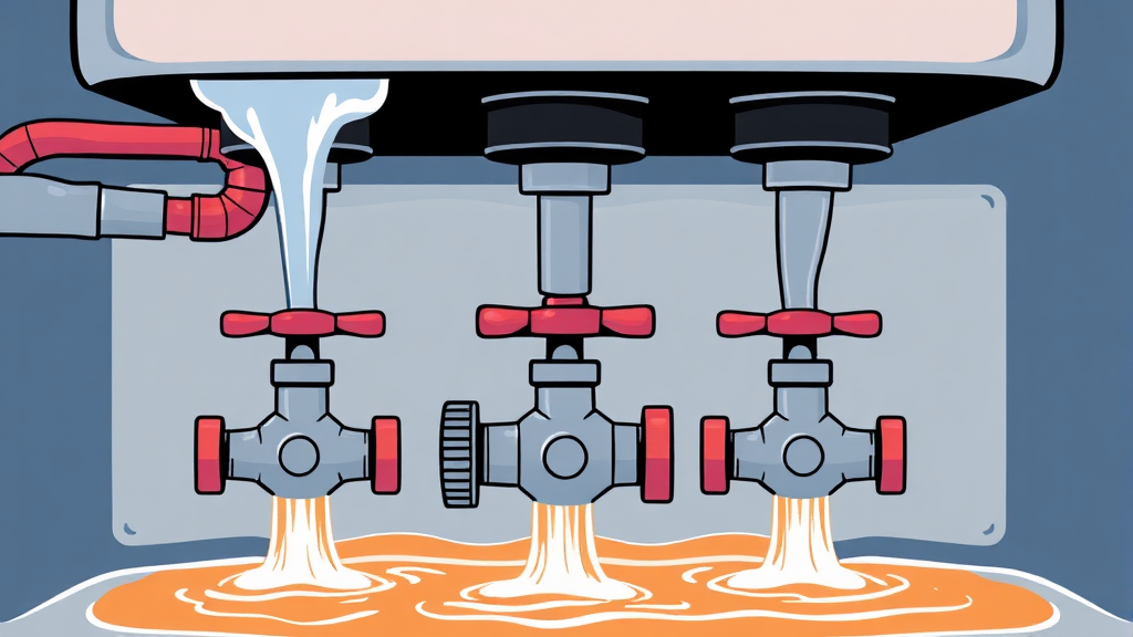 2단계: 난방수/온수 밸브 점검 (illustration 스타일)