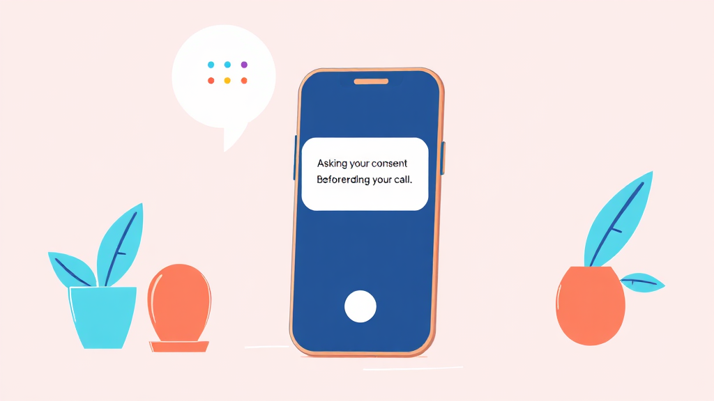 통화 녹음 관련 법규 및 주의사항 (illustration 스타일)