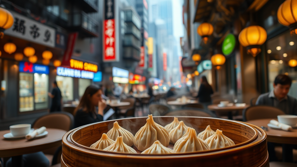 딤섬: 홍콩 대표 음식 (realistic 스타일)