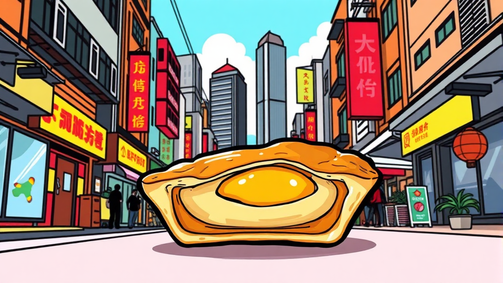 에그타르트: 길거리 필수 간식 (cartoon 스타일)