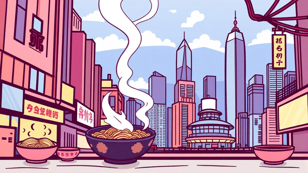 완탕면: 놓칠 수 없는 면 요리 (cartoon 스타일)