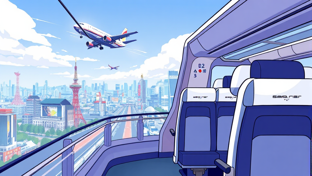 나리타-도쿄, 스카이라이너 완벽 가이드: 티켓 구매, 노선, 시간표, 탑승법 총정리 1 나리타-도쿄, 스카이라이너가 답! (illustration 스타일)