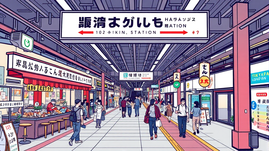 후쿠오카 공항 지하철 1일권 완벽 가이드: 구매, 노선, 여행 코스 A to Z 7 하카타역, 텐진역 이동 방법 (illustration 스타일)