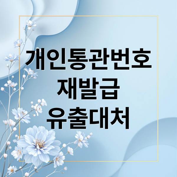개인통관번호 완벽 가이드: 재발급 방법, 유출 시 대처법 A to Z