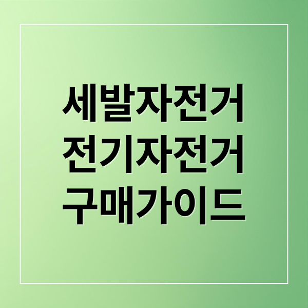 세발 전기자전거 완벽 가이드: 장점, 기능, 구매팁, 활용법 총정리