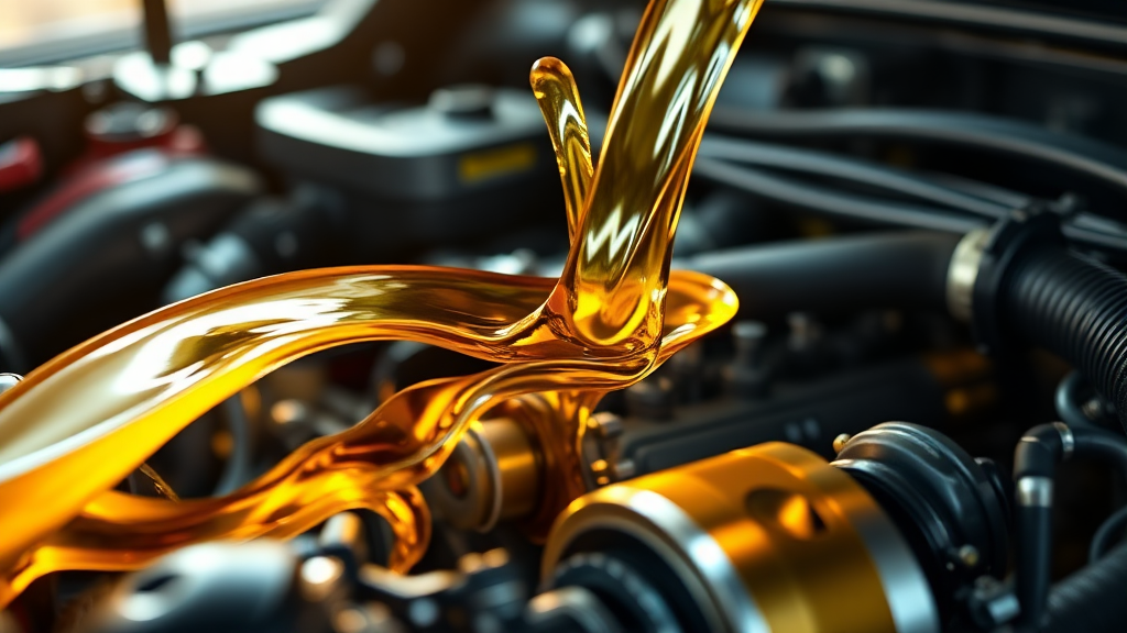 엔진오일 종류별 교환 주기 비교 (realistic 스타일)