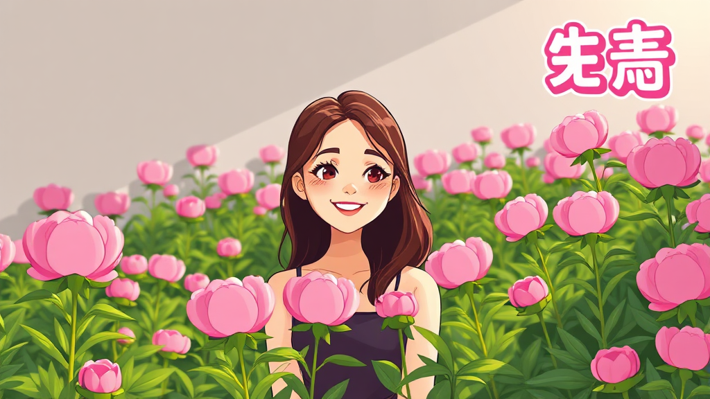 작약정 효능 및 작용 (cartoon 스타일)