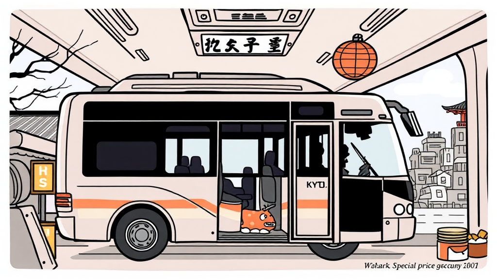 교토 버스투어 장점 (illustration 스타일)