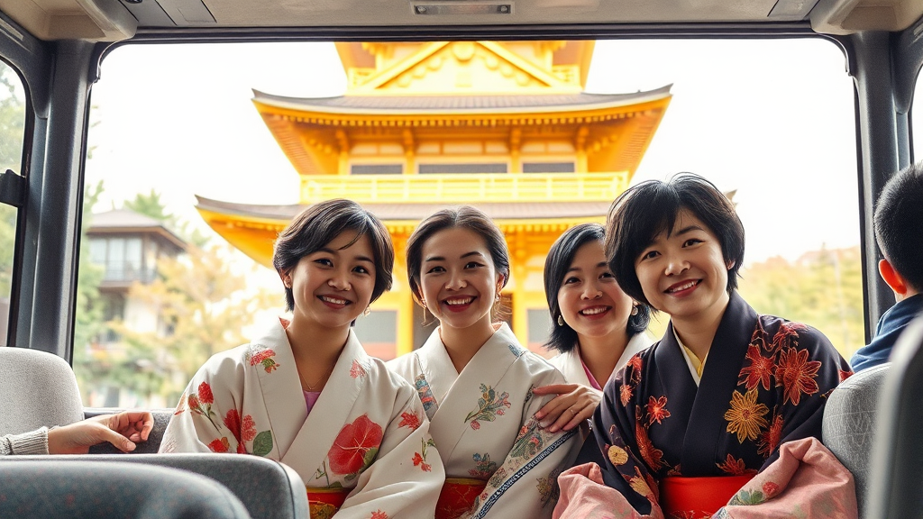 교토 버스투어 일정 (watercolor 스타일)